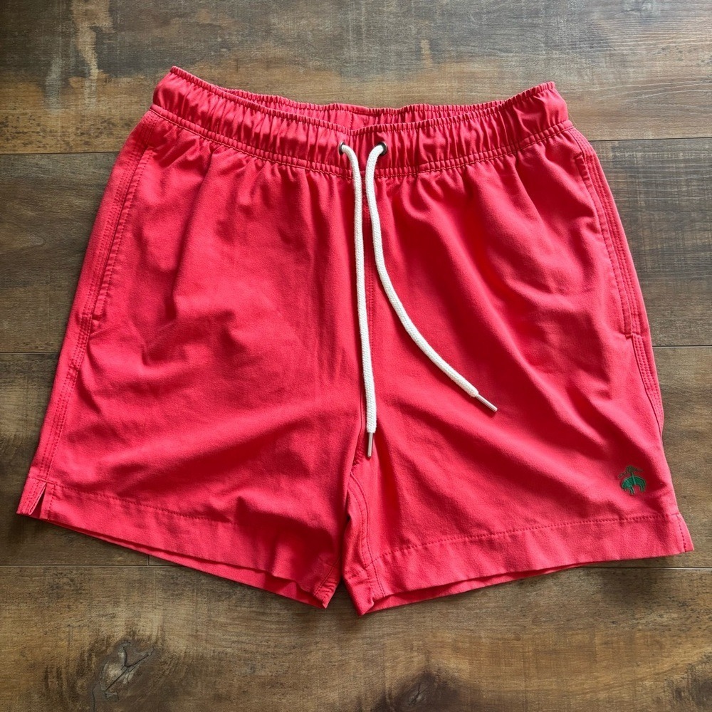 Brooks Brothers 5" Stretch Red‎ Nautical Preppy Swim Shorts Men's Size Small